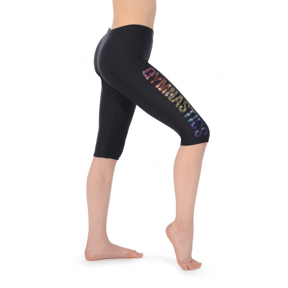 The Zone Gymnastics Capri Kolan Lycra Strass Motif MelizDanceShop