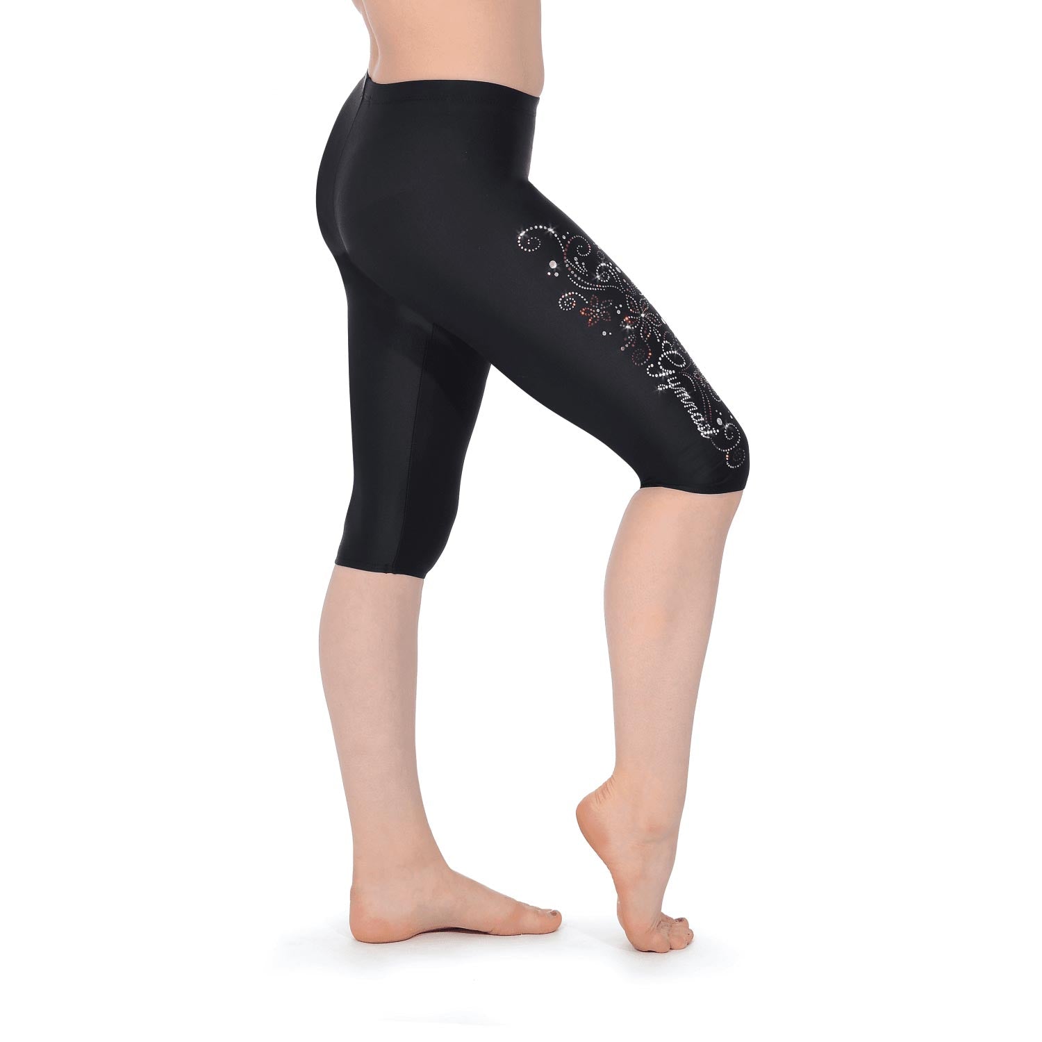 The Zone Gymnast Capri Kolan Lycra Strass Motif MelizDanceShop