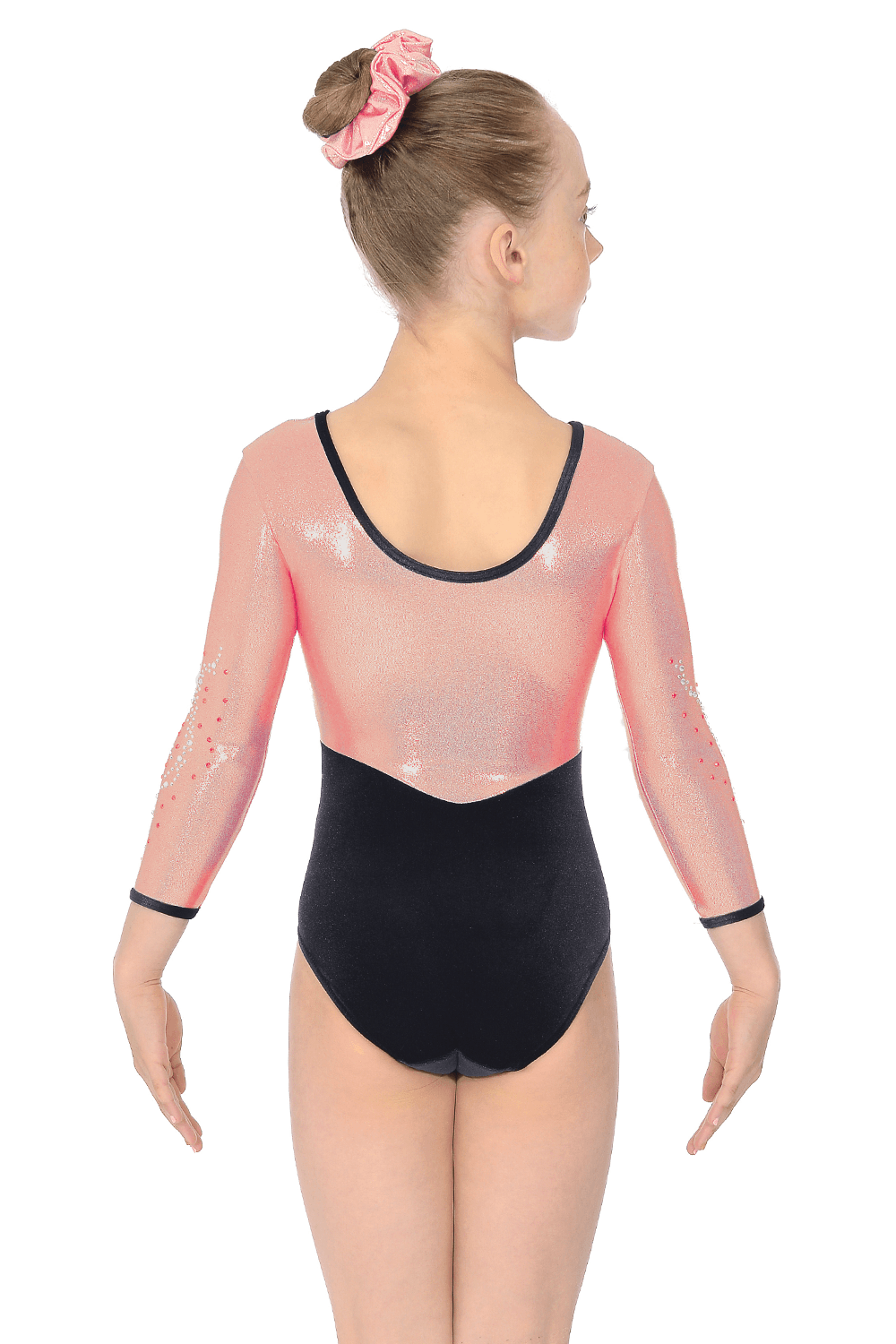 Kormaki Rythmikis Enorganis Gymnastikis TheZone Selina 3/4 Iridizoysa Likra Stras Veloudo Coral Back MelizDanceShop