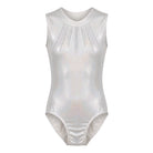 Agonistiko Kormaki Enorganis Gymnastikis Refresh Neckless Leotard Lycra White Holograph MelizDanceShop