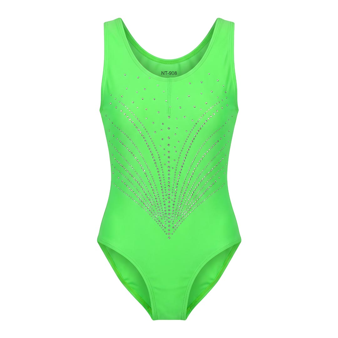 Agonistiko Paidiko Kormaki Enorganis Gymnastikis Refresh Armor C Basic Leoterd Lycra Green MelizDanceShop