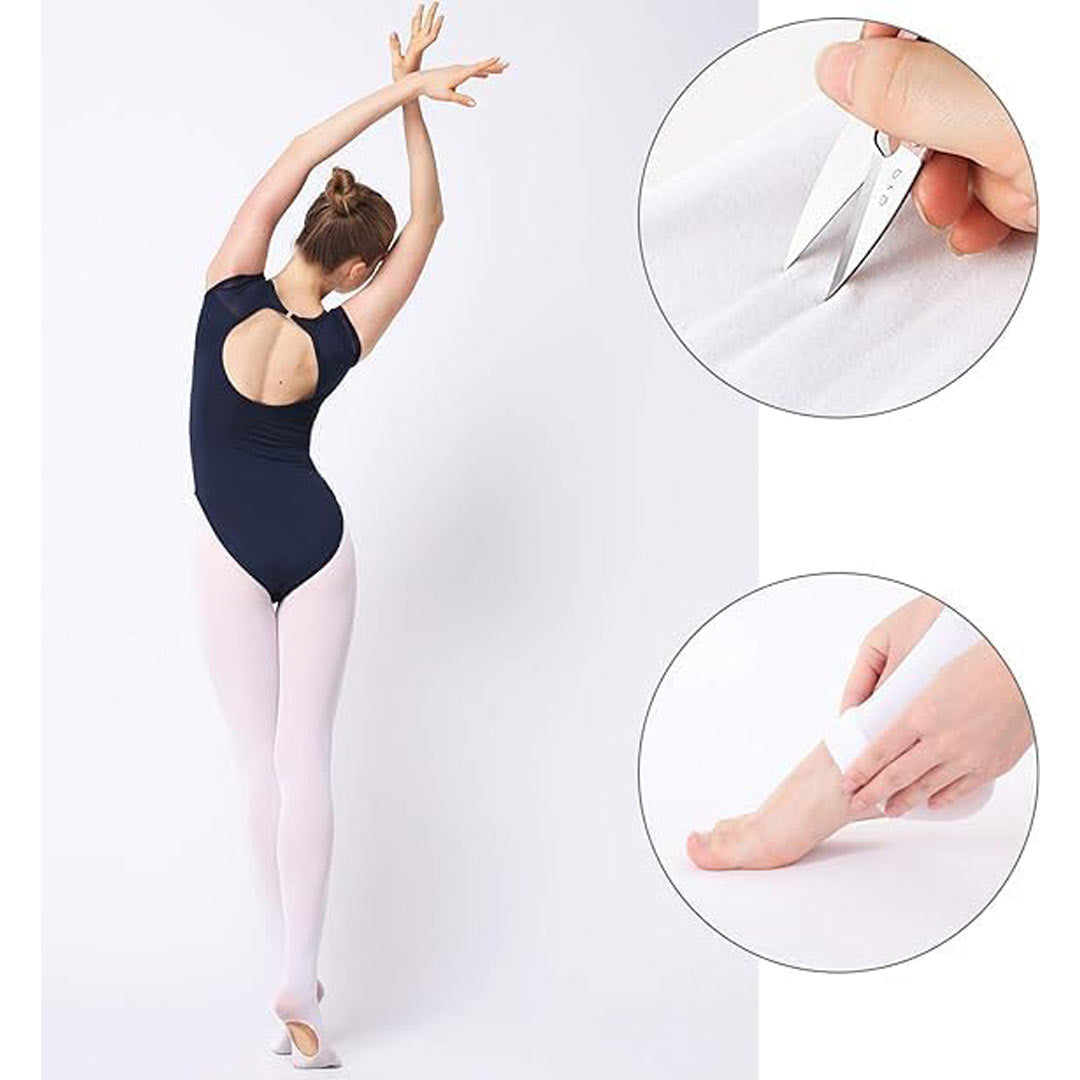Kalson Mpaletou Me Tripa Pridance 514/C Convertible Ballet Tights Ultra Soft White Zoom MelizDanceShop
