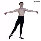 Kolan Mpaletou Andriko Sansha Samuel H0151SN Men's Footless Tights Shiny Nylon Spandex Black MelizDanceShop