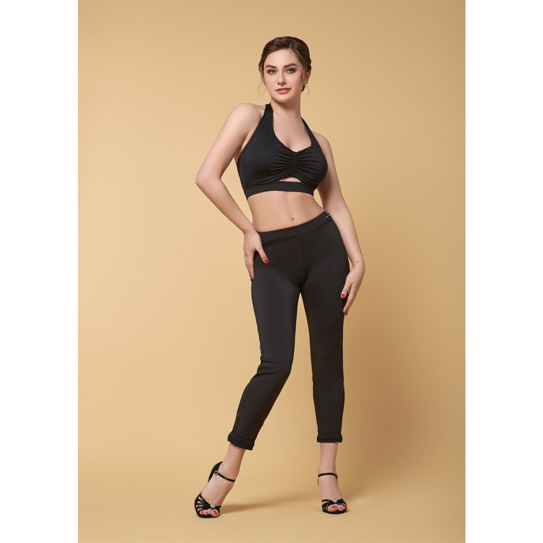 Kolan Xorou Latin Gynaikeio GrandPrix Tati Pants Black MelizDanceShop