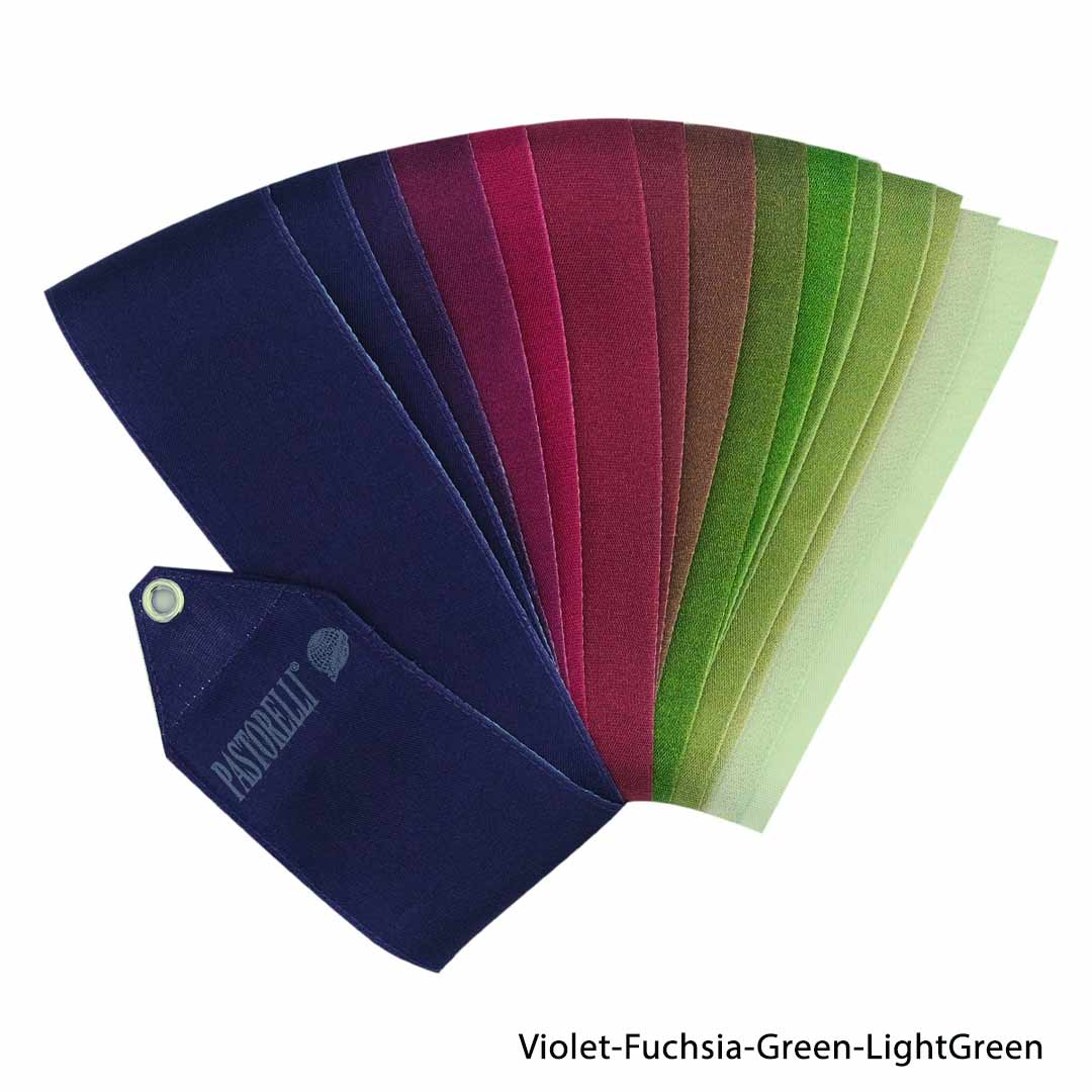 Kordela Rythmikis Gymnastikis Polixromi Agonistiki Pastorelli Arche Platinum 5m FIG 00055 Violet Fuchsia Green LightGreen MelizDanceShop