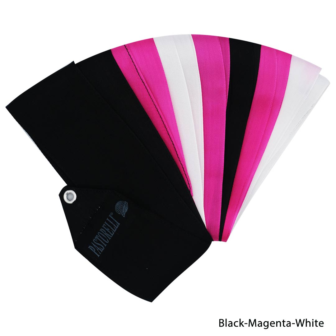 Kordela Rythmikis Gymnastikis Polixrwmi Agonostiki Pastorelli Shaded 5m FIG 00055 Black Magenta White MelizDanceShop