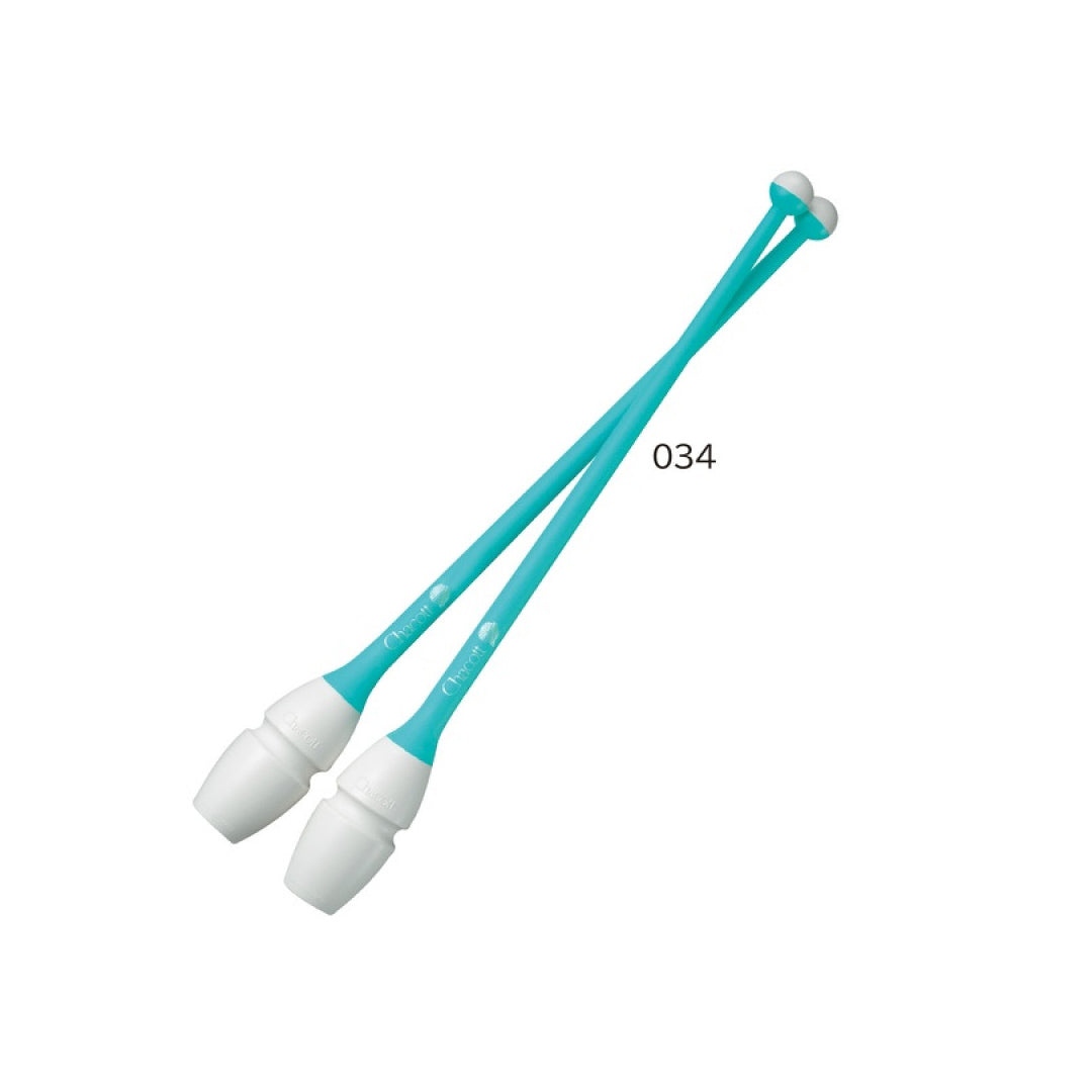 Korines Rythmikis Gymnastikis Sindeomenes Agonistikes Chacott Rubber Clubs L455 45.5cm FIG 034.White Sea Green MelizDanceShop