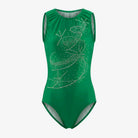 Koramki Enorganis Gymnastikis Agonistiko Refresh Galaxy Twist Leotard Lycra Green MelizDanceShop