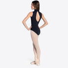 Kormaki Mpaletou Gynaikeio Amaniko SoDanca Sorsha SL176 High Neck Halter Top Black Back MelizDanceShop