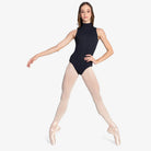 Kormaki Mpaletou Gynaikeio Amaniko SoDanca Sorsha SL176 High Neck Halter Top Leotard Black MelizDanceShop