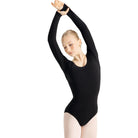 Kormaki Mpaletou Makri Maniki Gynaikeio Capezio CC450 Long Sleeve CottonLycra Black MelizDanceShop