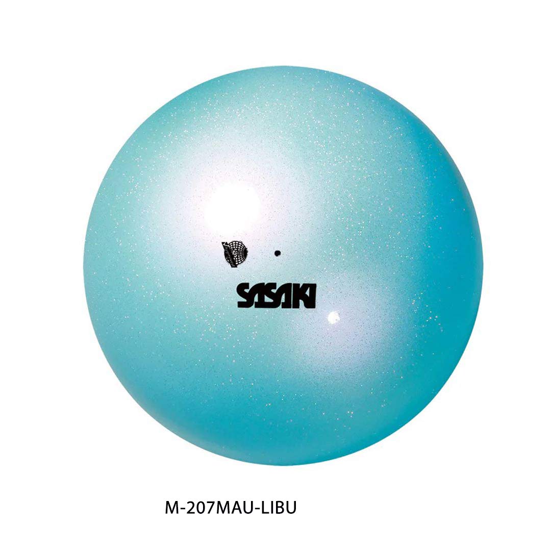 Mpala Rythmikis Gymnastikis Agonistiki Glitter Sasaki Middle Aurora Ball M-207MAU-LIBU 17cm Light Blue MelizDanceShop