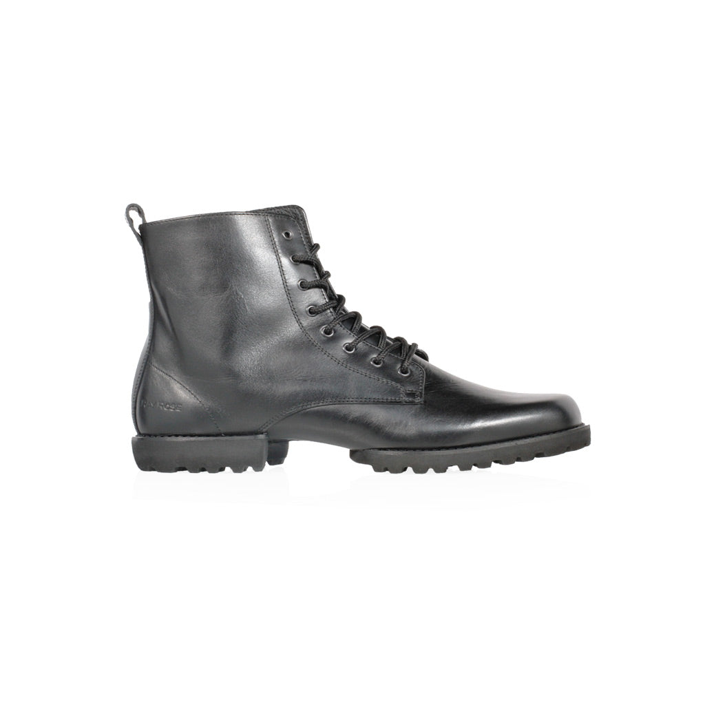 Mpotakia Xorou Andrika Xeiropoihta RayRose Military Boot Leather Black Profile MelizDanceShop
