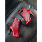 Mpotakia Xorou High Heels Akces Julia Dance Boots Heels Leather Cherry Floor 2 MelizDanceShop