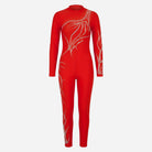 Olosomi Forma Aerial Pania Refresh Crimson Heat Catsuit Aerial Silk Unitard Long Sleeve Lycra Red MelizDanceShop