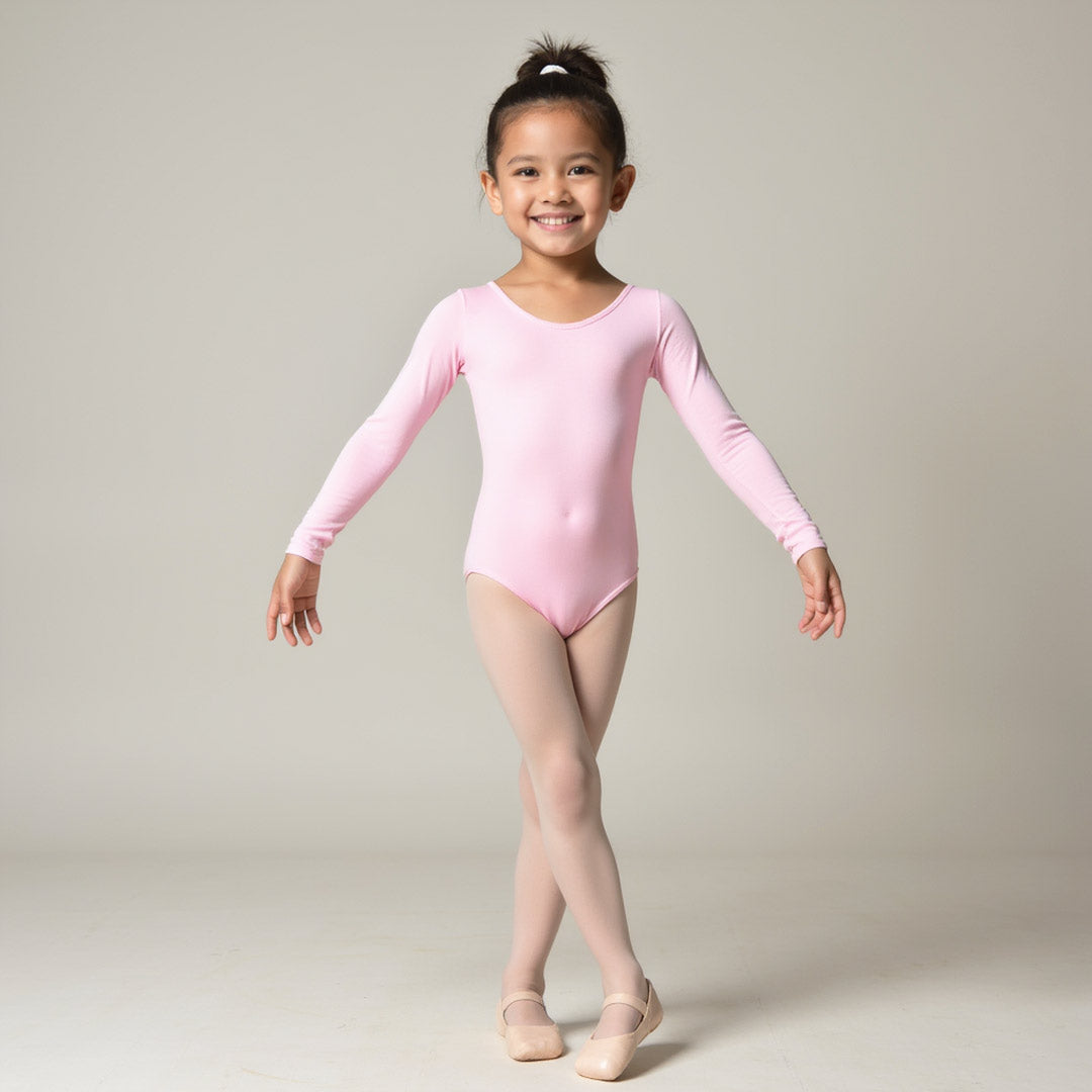 Paidiko Kormaki Xorou Makri Maniki Adagio Long Sleeve Leotard Pink MelizDanceShop