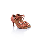 Papoutsia Latin Gynaikeia Dancin 8881-075-570 Dark Tan Profile Pair MelizDanceShop