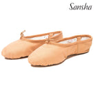 Papoutsia Mpaletou Ifasmatina Gynaikeia Andrika Sansha Silhouette Split Sole Canvas Flesh MelizDanceShop
