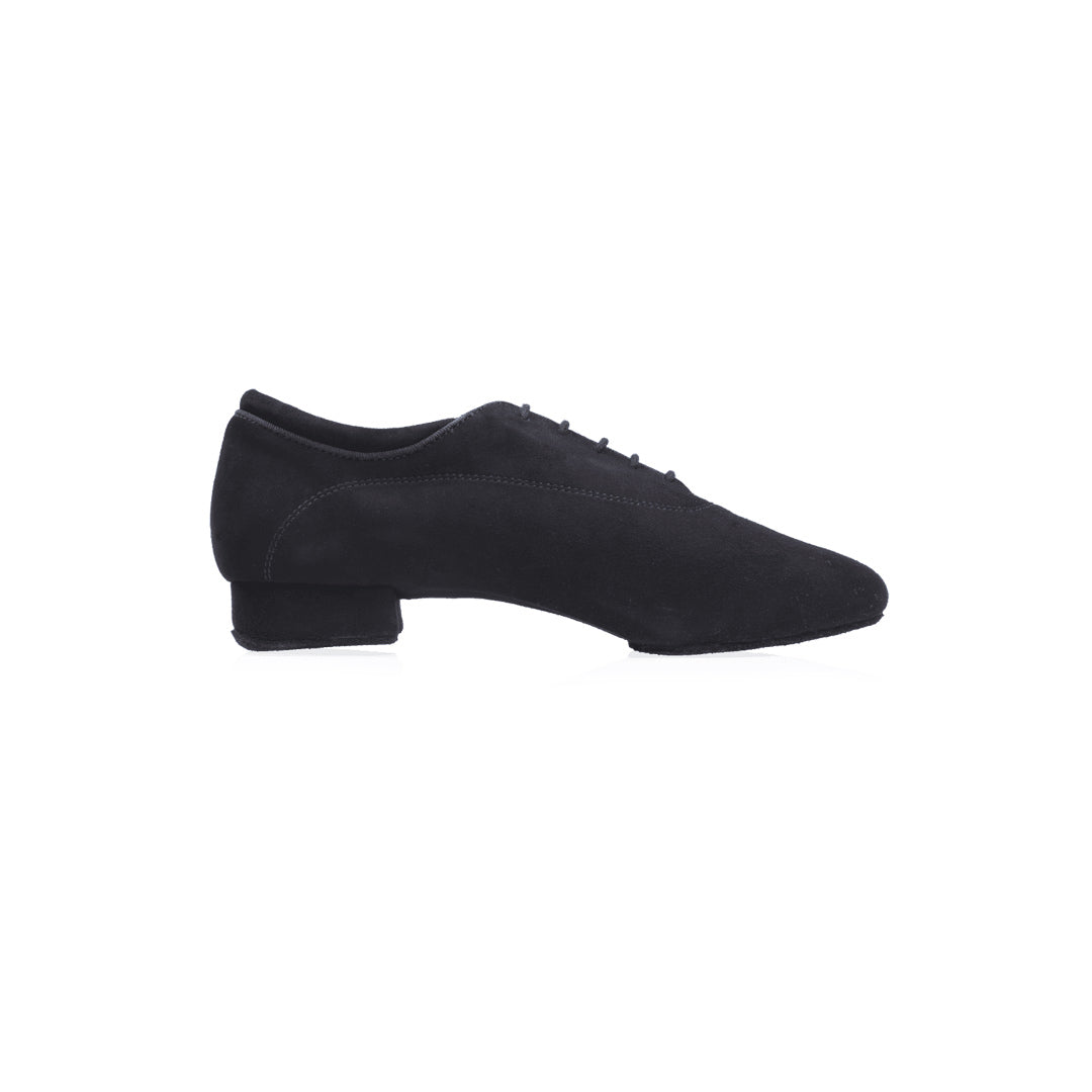 Papoutsia Xorou Andrika Ballroom Xeiropoihta RayRose 355 Alex Split Sole Black Nappa Suede Profile MelizDanceShop