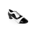 Papoutsia Xorou Latin Andrika Xeiropoihta RayRose Rafael 319 Black Patent White Leather MelizDanceShop