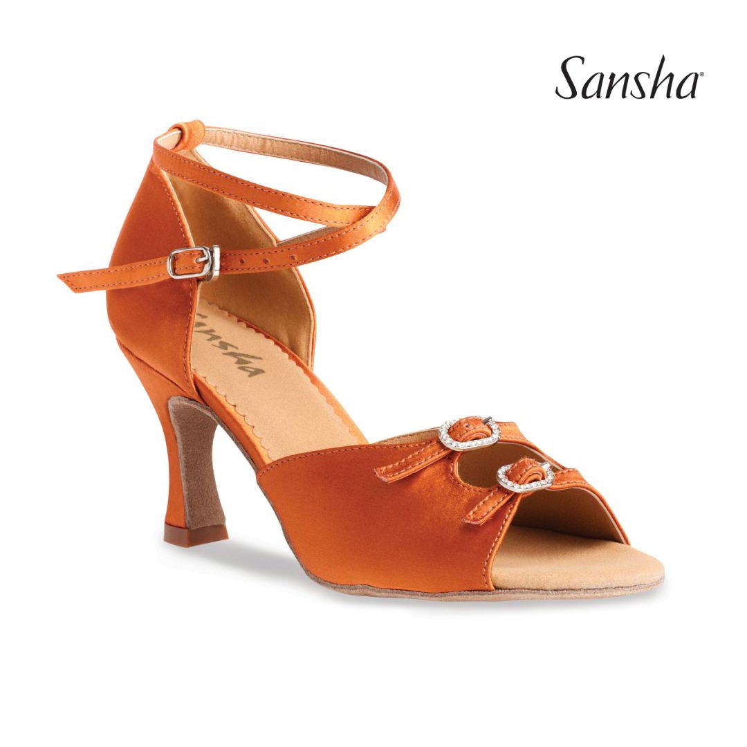 Papoutsia Xorou Latin Gynaikeia Sansha Milana Dark Tan MelizDanceShop