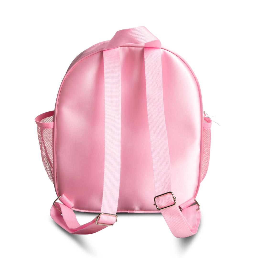 Sakidio Platis Tsanta Mpaletou Paidiki Capezio B282 Tutu Senquin Backpack Pink Back MelizDanceShop