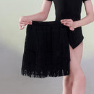Sortsaki Fousta Xorou Latin Me Krossia GP 9966 Fringes Skirt Black Display MelizDanceShop