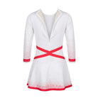 Stoli Mazoretas Agonistiki refresh Young Primers Cheerleading Uniform White Coral Back MelizDanceShop