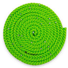 Sxoinaki Rythmikis Gymnastikis Monoxromo Me Strass Agonistiko Pastorelli Patrasso Monochromatic Rope with Swarovski Rhinestones FIG 02403 Lime Green MelizDanceShop