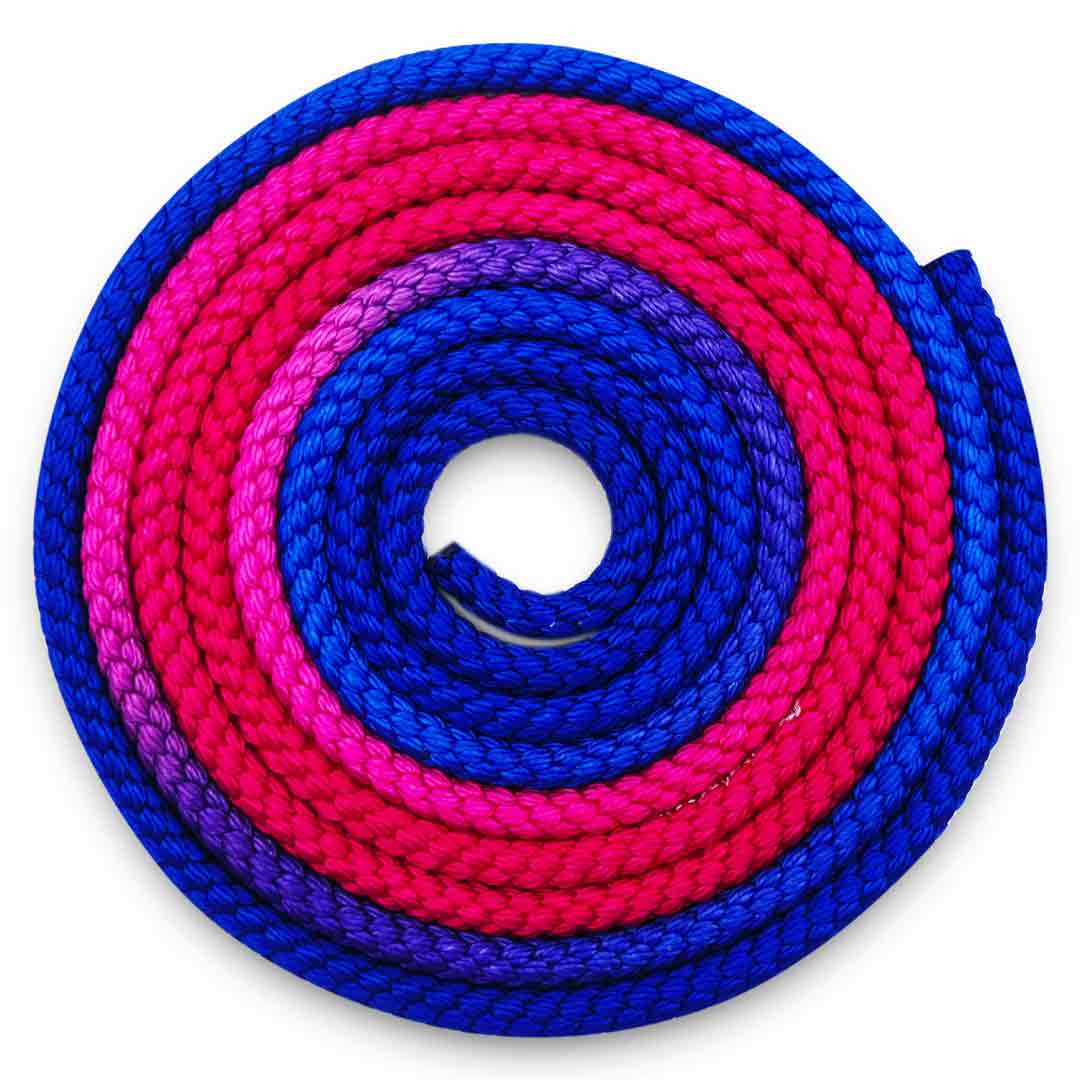 Sxoinaki Rythmikis Gymnastikis Polixromo Agonistiko Pastorelli Patrasso Multicolored Rope FIG 00283 Blue Magenta Fuchsia MelizDanceShop