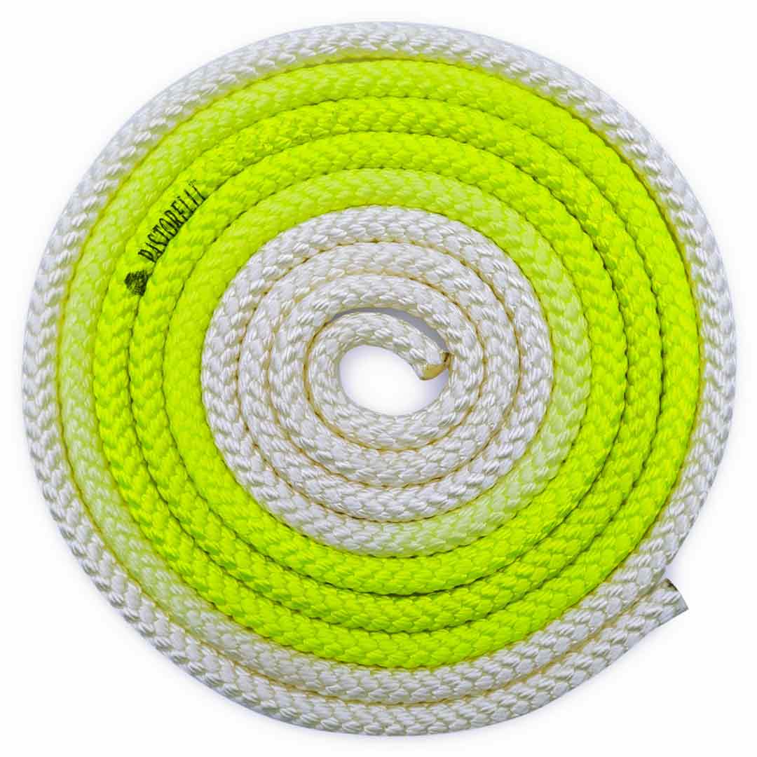 Sxoinaki Rythmikis Gymnastikis Polixromo Agonistiko Pastorelli Patrasso Multicolored Rope FIG 00283 Yellow White MelizDanceShop