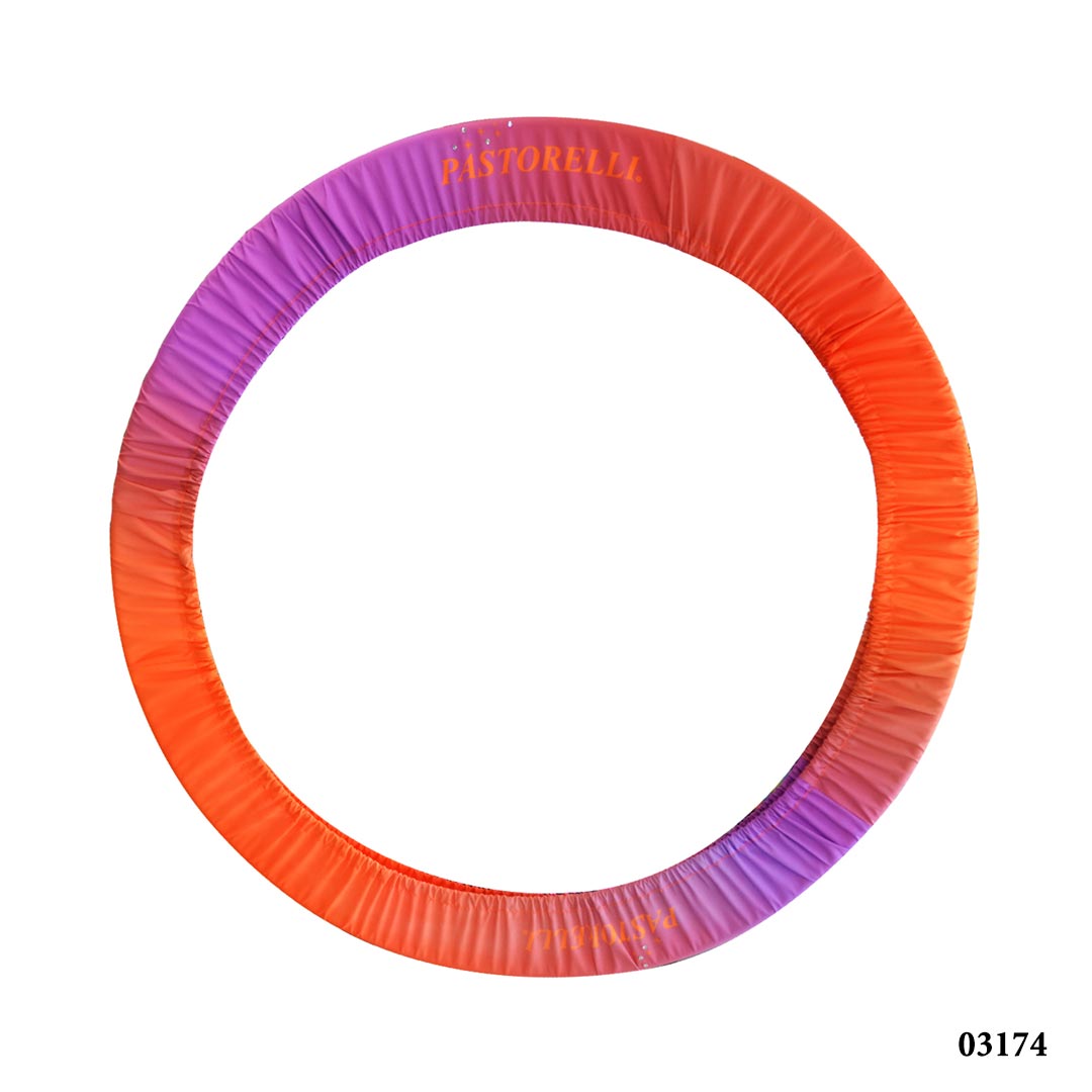 Thiki Gia Stefania Rhythmikis Gymnastikis Pastorelli Light Shaded Hoop Holder Lilac Orange 03174 with Rhinestones MelizDanceShop