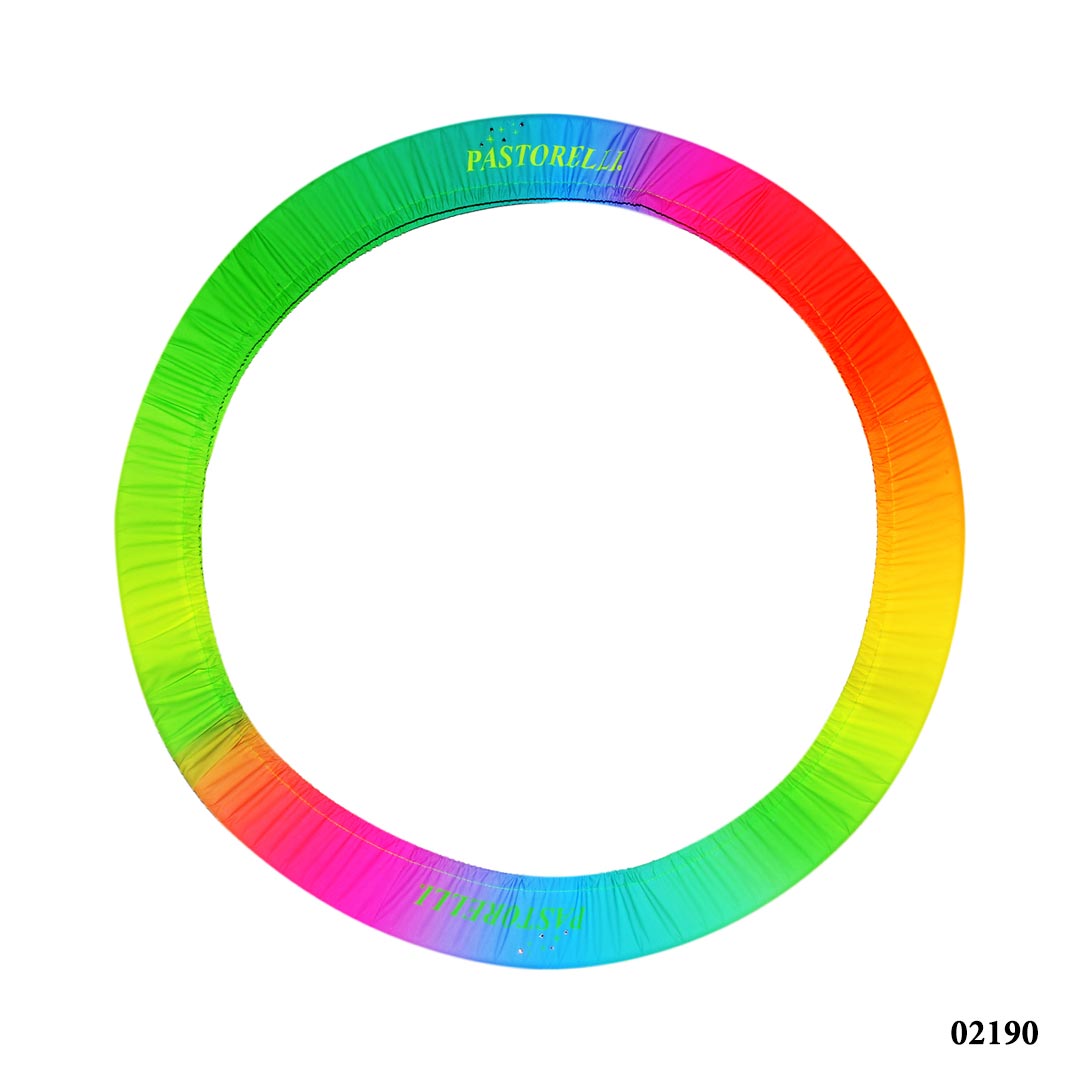 Thiki Gia Stefania Rhythmikis Gymnastikis Pastorelli Light Shaded Hoop Holder Rainbow 02190 with Rhinestones MelizDanceShop
