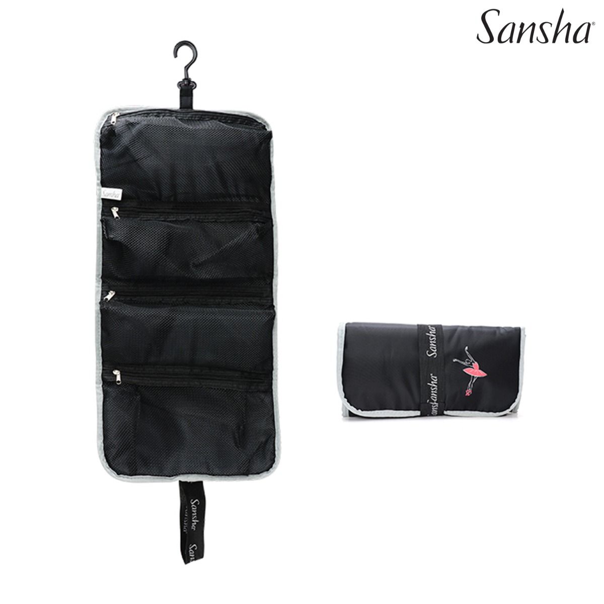 Tsanta Fakelos Gia Pouent Mpaletou Sansha 92BB1012P Pointe Shoes Bag Foldable Black Details MelizDanceShop