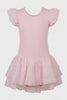 Paidiko Kormaki Xorou Me Fousta Konto Maniki Maniki GradBallet Short Sleeve Leotard With Skirt and Foils PetalPink Video MelizDanceShop