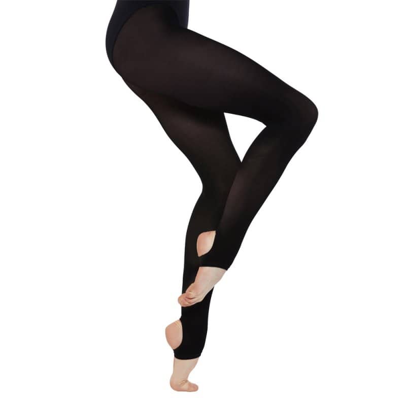 Kalson Xorou Sygxrono Moderno Silky Dance Stirrup Xwris Fterna Black MelizDanceShop