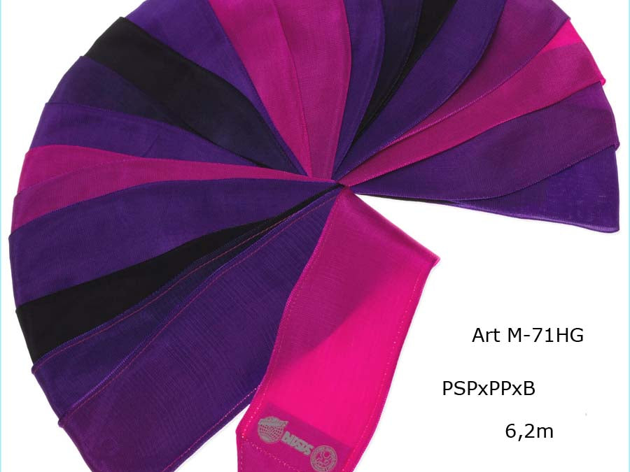 Kordela Rythmikis Gymnastikis Polixromi Agonistiki Sasaki M71HG FIG 6Metra Pink Purple Black MelizDanceShop