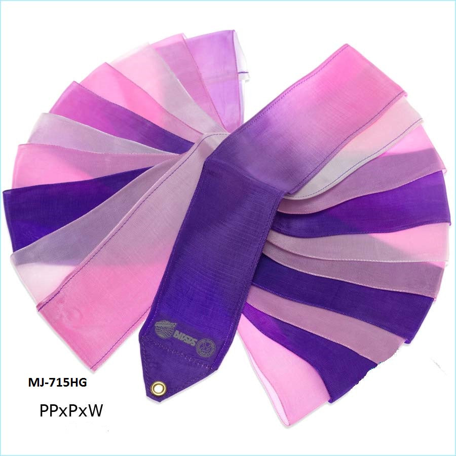 Kordela Rythmikis Gymnastikis Polixromi Agonistiki Sasaki MJ715HG FIG 5Metra Purple Pink White MelizDanceShop