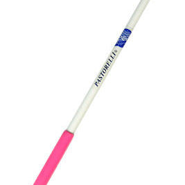 Mpagketa Rythmikis Gymnastikis Agonostiki Pastorelli White Ribbon Stick FIG 00400 Pink Grip MelizDanceShop