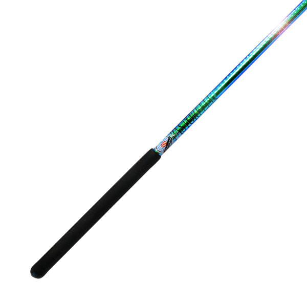 Ribbon Stick Mpagketa Kordelas Rythmikis Gymnastikis Polixromi Agonistiki Pastorelli Rotator Laser Line Stick FIG 03517 Bue Green Black Grip MelizDanceShop