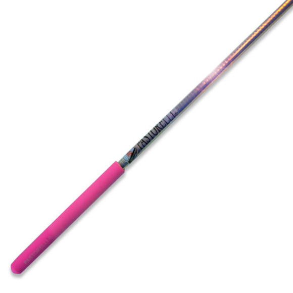 Ribbon Stick Mpagketa Kordelas Rythmikis Gymnastikis Polixromi Agonistiki Pastorelli Rotator Laser Line Stick FIG 03517 Sky Pink Grip MelizDanceShop