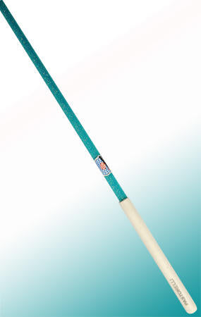 Ribbon Stick Mpagketa Kordelas Rythmikis Gymnastikis Agonistiki Pastorelli Glitter Stick FIG 00400 Glitter Emerald White Grip MelizDanceShop