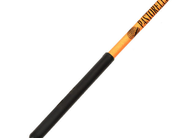 Ribbon Stick Mpagketa Kordelas Rythmikis Gymnastikis Agonistiki Pastorelli Glitter Stick FIG 00400 Glitter Fluo Orange Black Grip MelizDanceShop