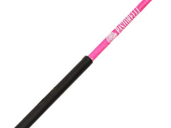Ribbon Stick Mpagketa Kordelas Rythmikis Gymnastikis Agonistiki Pastorelli Glitter Stick FIG 00400 Glitter Fluo Pink Black Grip MelizDanceShop