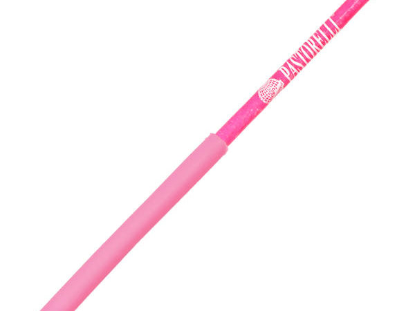 Ribbon Stick Mpagketa Kordelas Rythmikis Gymnastikis Agonistiki Pastorelli Glitter Stick FIG 00400 Glitter Fluo Pink Pink Grip MelizDanceShop