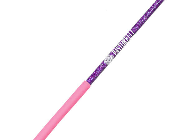 Ribbon Stick Mpagketa Kordelas Rythmikis Gymnastikis Agonistiki Pastorelli Glitter Stick FIG 00400 Glitter Lilac Pink Grip MelizDanceShop