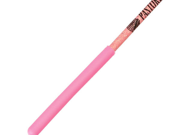 Ribbon Stick Mpagketa Kordelas Rythmikis Gymnastikis Agonistiki Pastorelli Glitter Stick FIG 00400 Glitter Pink Pink Grip MelizDanceShop