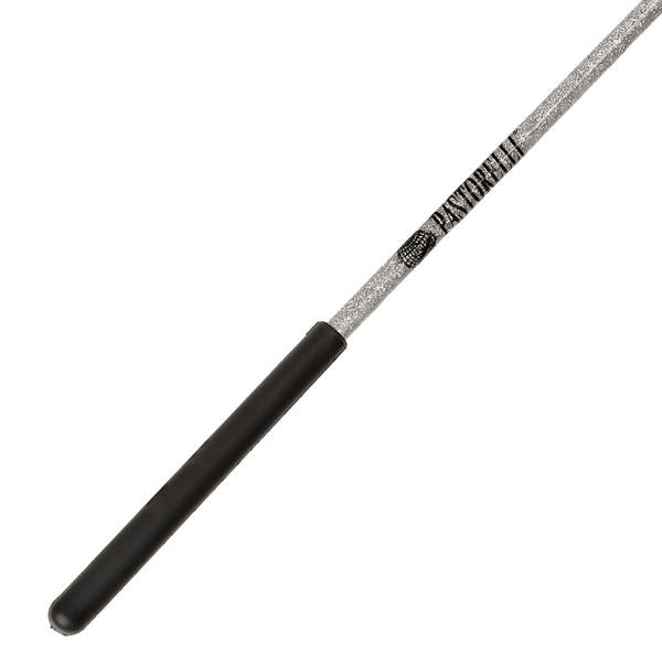 Ribbon Stick Mpagketa Kordelas Rythmikis Gymnastikis Agonistiki Pastorelli Glitter Stick FIG 00400 Glitter Silver Black Grip MelizDanceShop