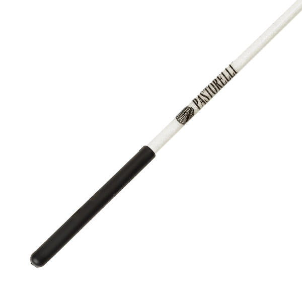 Ribbon Stick Mpagketa Kordelas Rythmikis Gymnastikis Agonistiki Pastorelli Glitter Stick FIG 00400 Glitter White Black Grip MelizDanceShop