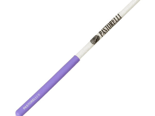 Ribbon Stick Mpagketa Kordelas Rythmikis Gymnastikis Agonistiki Pastorelli Glitter Stick FIG 00400 Glitter White Lilac Grip MelizDanceShop